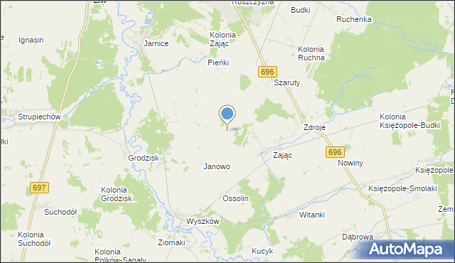 mapa Kolonia Wyszków, Kolonia Wyszków na mapie Targeo